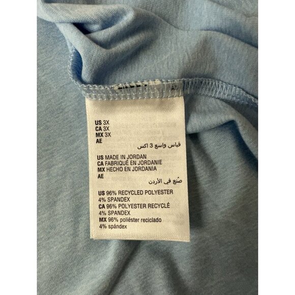 ID Ideology Women's Plus Size Curved-Hem V-Neck Top Shirt Sky Sail Blue  3X - Picture 7 of 10